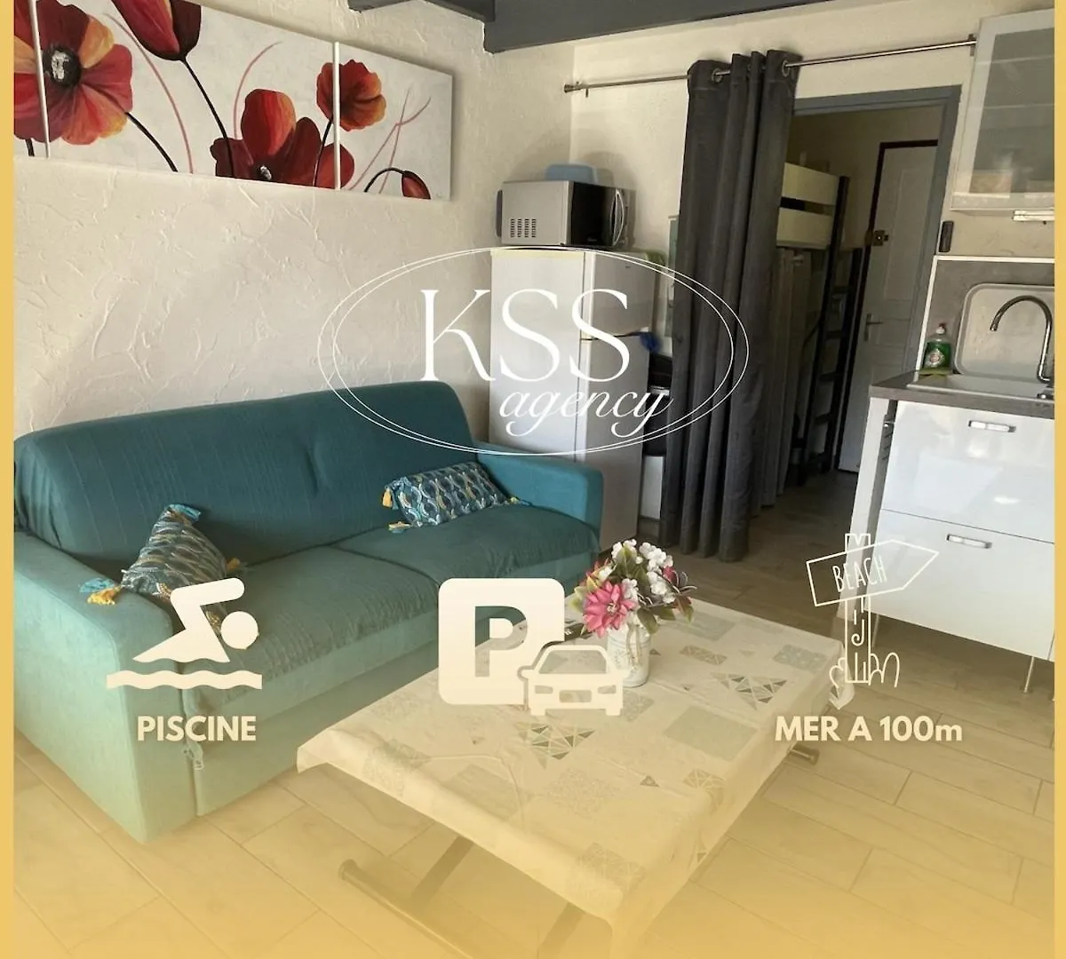 Studio 24M2 - Parking - Clim - Piscine - Mer A 100M Roquebrune-sur-Argens